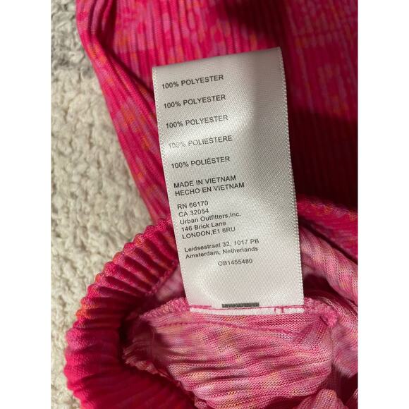 NWT Urban Outfitters Womens Small Barbie Y2K Alia Plisse Flare Pants Pink New - Picture 11 of 13